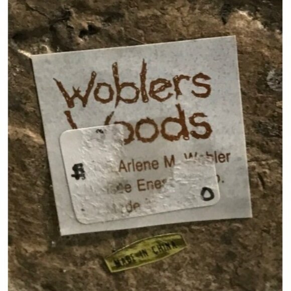 1995 Enesco Arlene Wobler Folk Art Woblers Woods Santa Figures Set of 2 - Picture 8 of 16